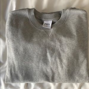 Zara Grey Crew Neck Sweatshirt